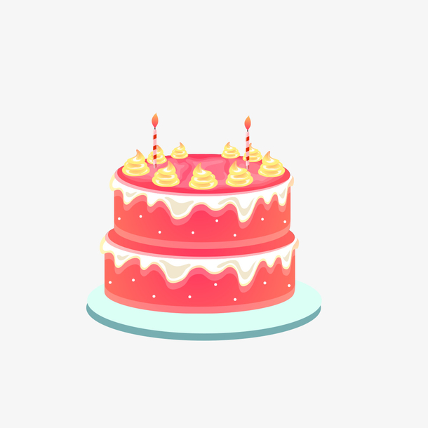 红色双层生日蛋糕
