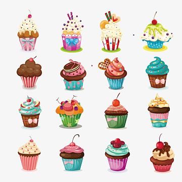 卡通矢量蛋糕点心手帐素材
