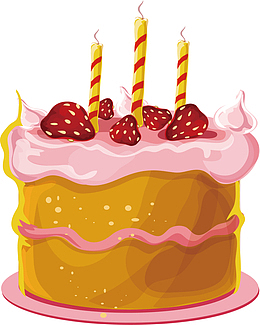 粉红色草莓生日蛋糕