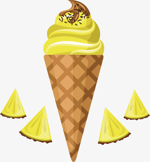 蛋糕奶油巧克力蛋筒矢量图