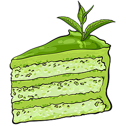 抹茶蛋糕矢量插画