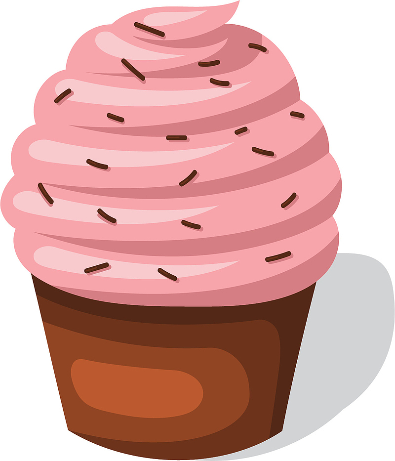 粉色奶油杯子蛋糕