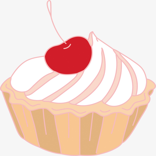 矢量樱桃奶油蛋糕素材