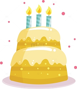 黄色可爱生日蛋糕