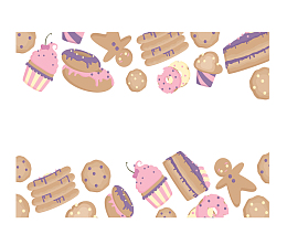 可爱卡通甜点边框