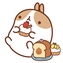 吃食物的兔兔PNG