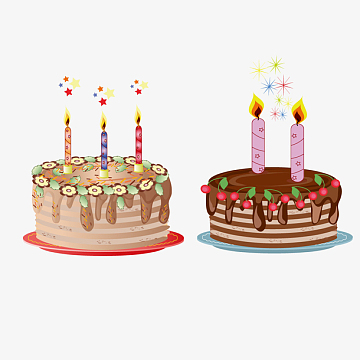 生日蛋糕蜡烛生日主题卡通素材