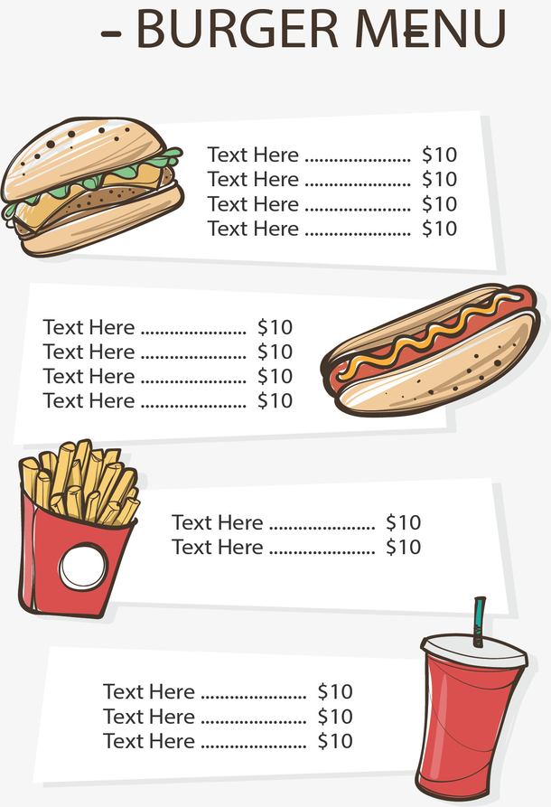 西餐菜单png下载