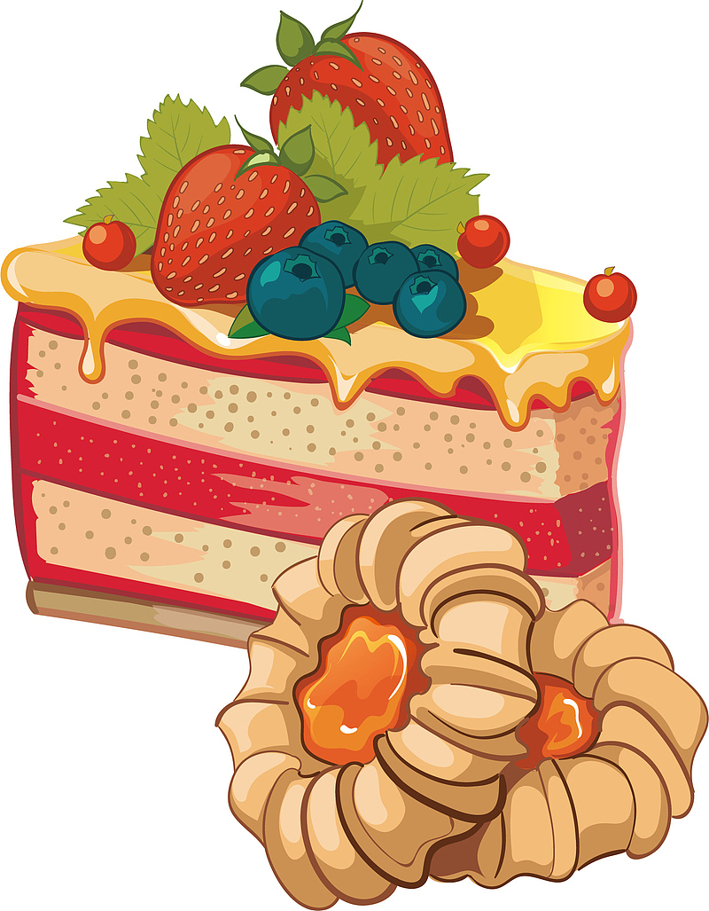 手绘草莓蛋糕设计