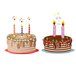 生日蛋糕蜡烛生日主题卡通素材