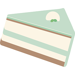 绿色手绘三角形抹茶蛋糕