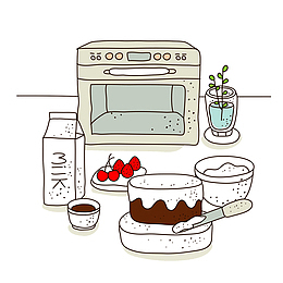 手绘厨房美好精致生活