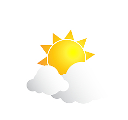 矢量黄色白色卡通太阳升起