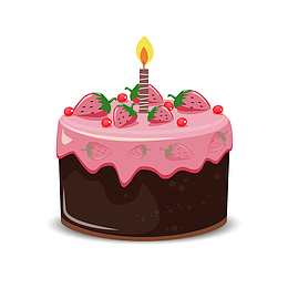 矢量粉色生日蛋糕下载