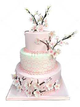 粉色小清新圆型樱花蛋糕免扣系列