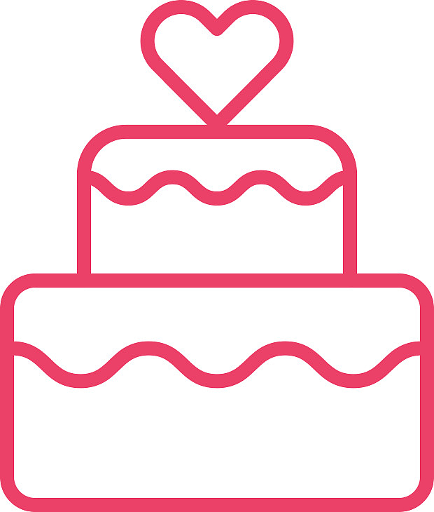 粉色简笔画的生日蛋糕