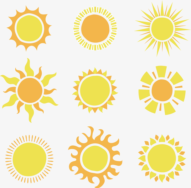 9款创意太阳矢量素材