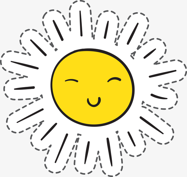 黄色太阳卡通贴纸