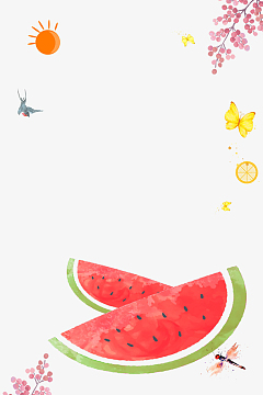 红色手绘西瓜立夏宣传海报主题边