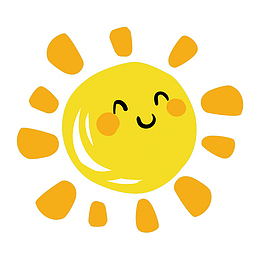 黄色圆弧太阳元素