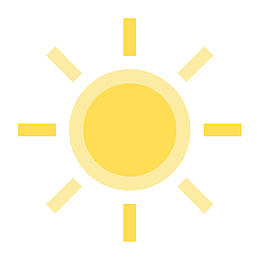 黄色圆弧太阳元素