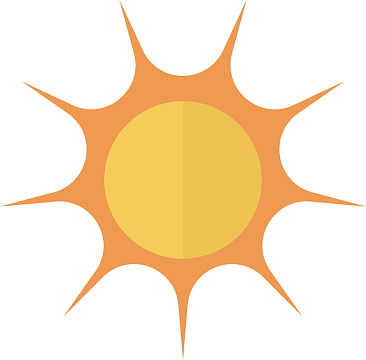 矢量图红火的太阳