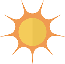 矢量图红火的太阳