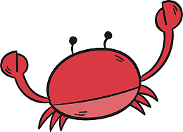 清凉夏日小元素海螃蟹矢量素材