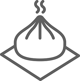 手绘冒着烟的包子图