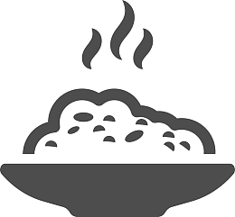 卡通冒着热气的米饭图