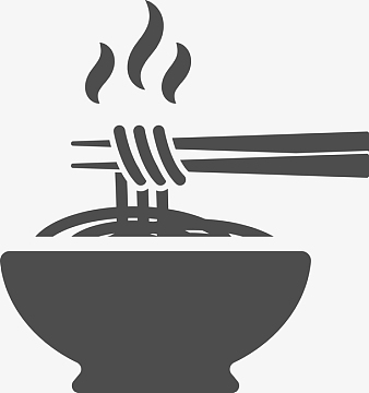 冒着热气的面条图