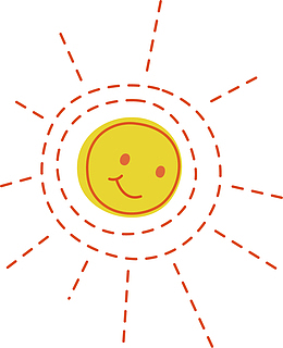 矢量图散发光芒的太阳