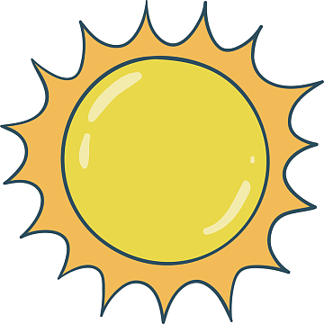 清凉夏日太阳小图标矢量素材