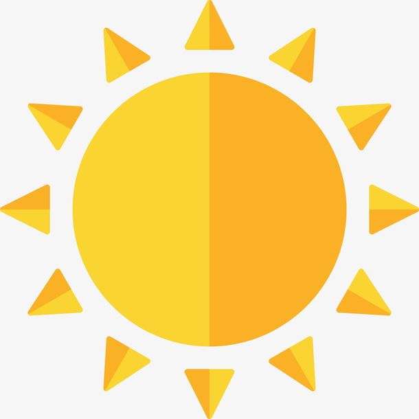 可爱扁平化金色太阳