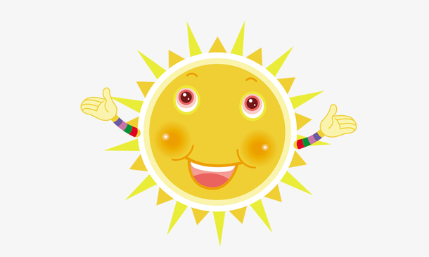 漂浮元素太阳黄色卡通图