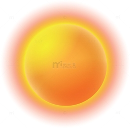 黄色卡通闪耀太阳