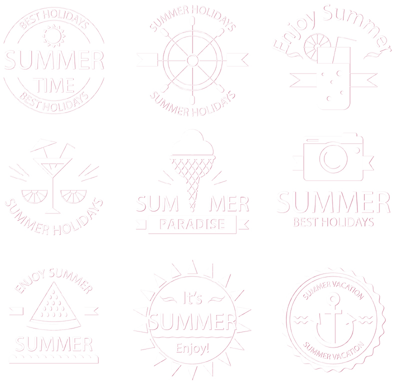 9款精致夏季元素标志矢量素材