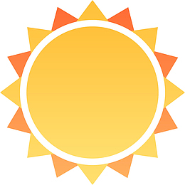 卡通橘色太阳简笔画