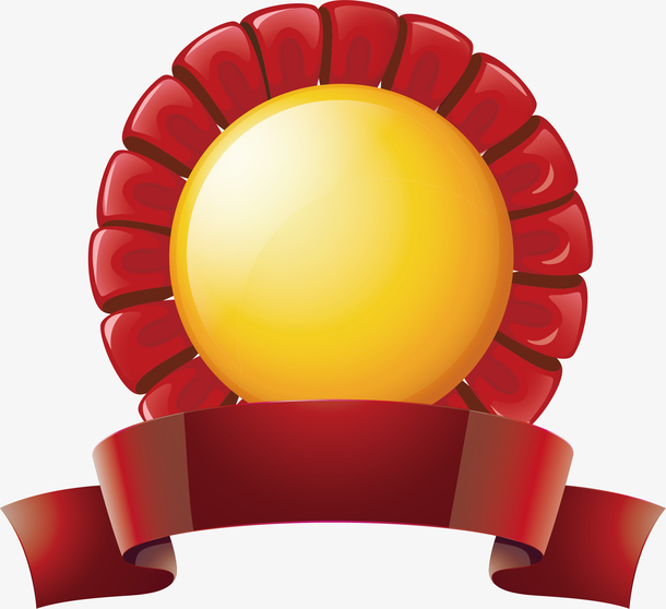 红色太阳得奖徽章素材免费下载_觅元素