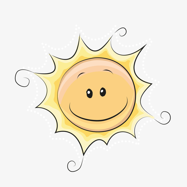 卡通手绘太阳设计矢量图