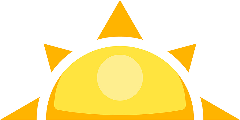 清新水彩黄色太阳矢量素材