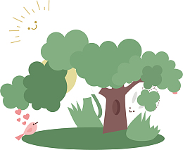 矢量图鸟语花香的场景