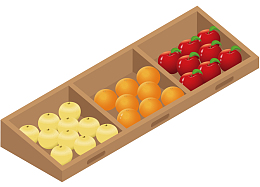 矢量装饰水果货架插画