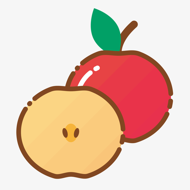矢量扁平水果苹果