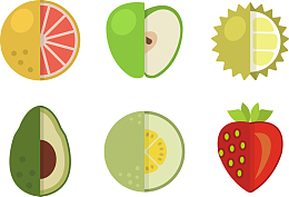 可爱水果切片矢量素材