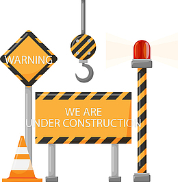 矢量手绘路障指示牌