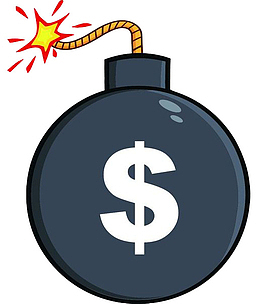 点燃的金币炸弹