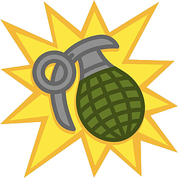 卡通爆炸的手雷弹