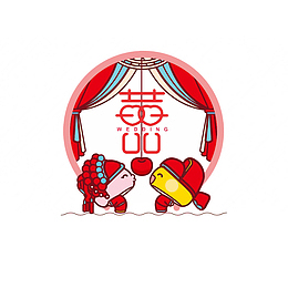 中国风古典新郎新娘吃苹果