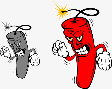 png罐装手雷弹png点燃的军事炸弹png卡通军事武器png简笔手榴弹png